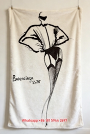 Balenciaga SS25 Fashion Sketch Flannel Throw Blanket for Sofa Wall Decor BA120